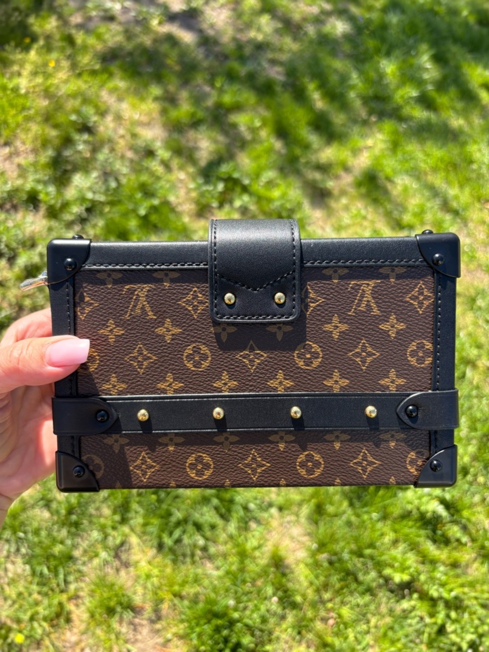 Louis Vuitton Men’s Brown Monogram Trunk Bag with Gold Hardware - Picture 2 of 7